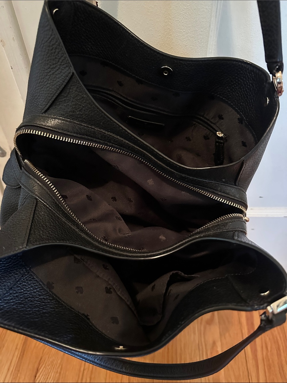 Kate Spade Black Textured Leather Shoulder Bag - Picture 2 of 3